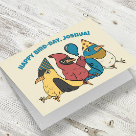 Happy Bird Day Cartoon Birds Thema Geburtstag Karte