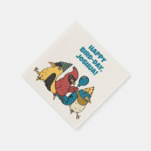 Happy Bird Day Cartoon Birds Thema Geburtstag Serviette (Ecke)