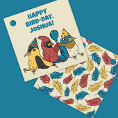 Happy Bird Day Cartoon Birds Themed Birthday Geschenkanhänger