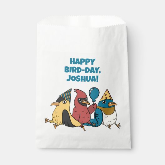 Happy Bird Day Cartoon Birds Themed Birthday Geschenktütchen (Vorderseite)