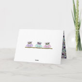 Happy Bird Day, Funny Birthday Owls Karte (Rückseite)