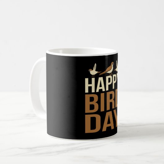 Happy Bird Day Kaffeetasse (Vorderseite Links)