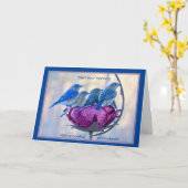 Happy Bird Day! Karte: Bowlful of bluebirds Card Karte (Gelbe Blume)