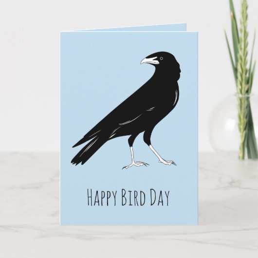 Happy Bird Day Raven Birthday Card Karte (Vorderseite)
