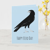 Happy Bird Day Raven Birthday Card Karte (Gelbe Blume)