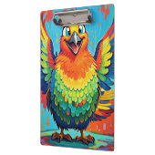 Happy Bird farbenfrohe Kunst abstrakt Klemmbrett (Links)