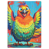 Happy Bird farbenfrohe Kunst abstrakt Klemmbrett (Rückseite)