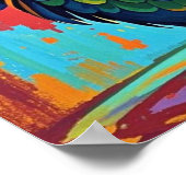 Happy Bird farbenfrohe Kunst abstrakt Poster (Ecke)