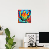 Happy Bird farbenfrohe Kunst abstrakt Poster (Heimbüro)