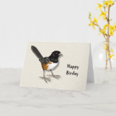 Happy Birday: Pun, Bird Illustration: Birthday Karte (Gelbe Blume)