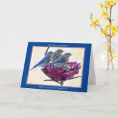 Happy BirdDay! Karte: Bowlful of bluebirds Card Karte (Gelbe Blume)