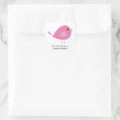 Happy Birdie Buchzeichen Quadratischer Aufkleber (Tasche)