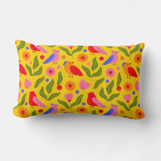 Happy Birds Flock Together fröhlich Lendenkissen (Vorderseite)