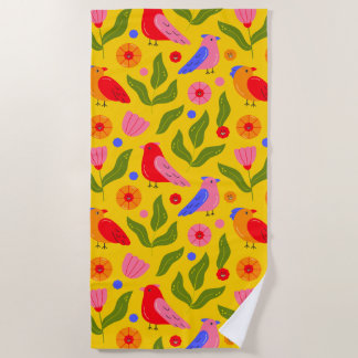 Happy Birds Flock Together fröhlich Strandtuch