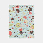 Happy Birds in Blume Fields Blanket Fleecedecke (Vorderseite)
