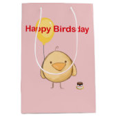 Happy Birdsday Bird Chick Themed Birthday Mittlere Geschenktüte (Vorderseite)