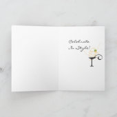 Happy Birhtday Einfach Martini Glas mit Olivenöl Karte (Innenseite)