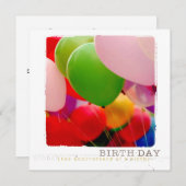 Happy Birtday Flat Foto Card Einladungen (Vorne/Hinten)