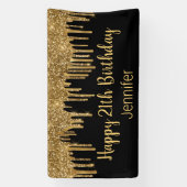 Happy Birth Black Troppping Glitzer Chic Banner (Vertikal)