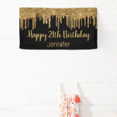 Happy Birth Black Troppping Glitzer Chic Banner (InSitu)