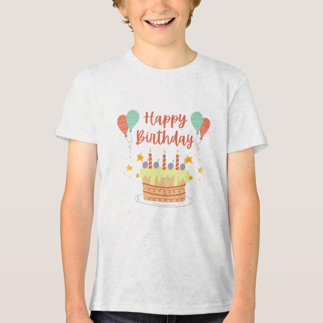 Happy Birth Day Tri-Blend Shirt (Vorderseite)