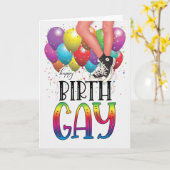 Happy Birth GAY Teen Legs in Sneakers Birthday Karte (Gelbe Blume)