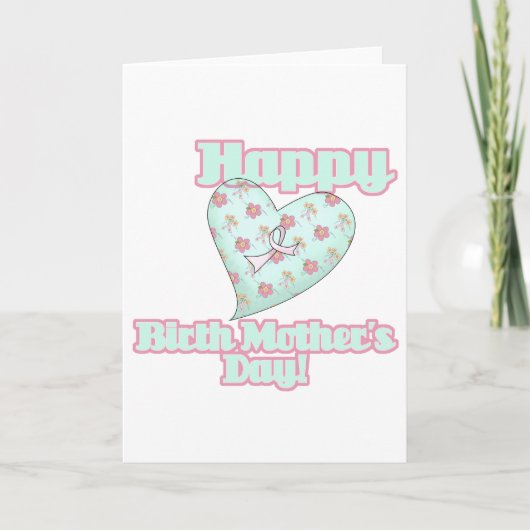 Happy Birth Mütter Day Ribbon Herz Karte (Vorderseite)