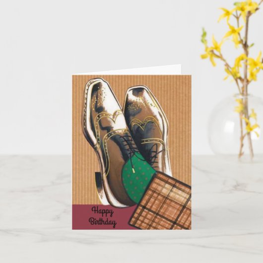 Happy Birthay Retro Karte (Gelbe Blume)