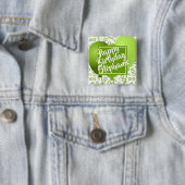Happy Birthday - 100. Nummer Muster Grün/Weiß Button (Beispiel)