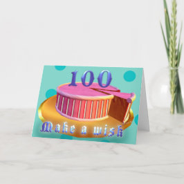 Happy Birthday 100 Pink Cake stripes Birthday Card Karte