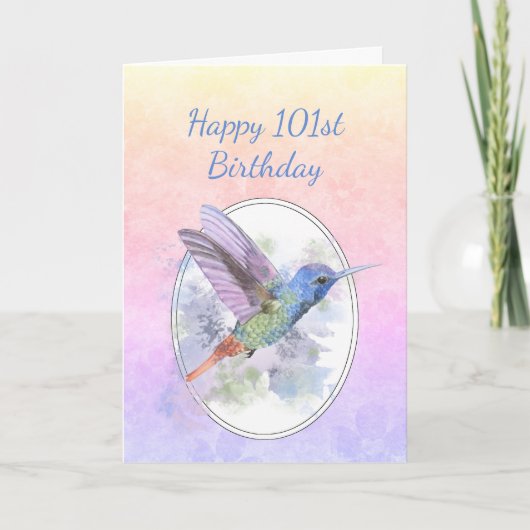 Happy Birthday 101. Hummingbird Bird Programm (Vorderseite)