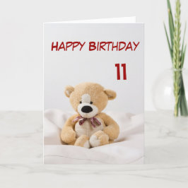 Happy Birthday 11. Teddy Bären Thema Karte