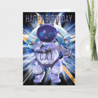 Happy Birthday 13th, Robot Cat, Techno Modern