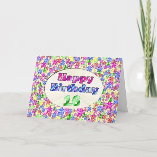Happy Birthday 16 Karte (Vorderseite)