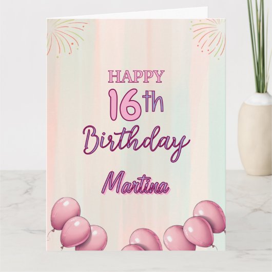 Happy Birthday 16. Teenager Sweet Girl Karte (Vorderseite)