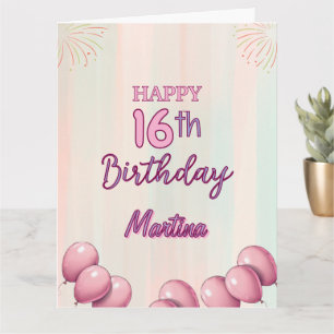 Happy Birthday 16. Teenager Sweet Girl Karte