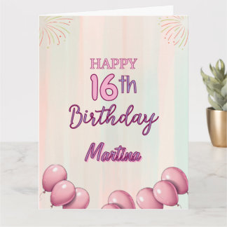 Happy Birthday 16. Teenager Sweet Girl Karte