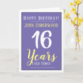 Happy Birthday 16 Years Karte (Gelbe Blume)