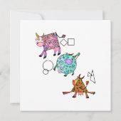 Happy Birthday 1 Card Colorful Geometric Cows (Rückseite)