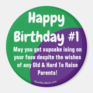 Happy Birthday #1 cupcake-Eismagnet Magnet