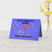 Happy Birthday 1-jähriger Junge Karte (Gelbe Blume)