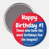 Happy Birthday #1 Kühlschrank Magnet (Vorderseite/Rückseite)