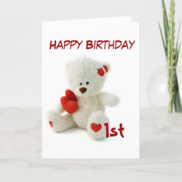 Happy Birthday 1. Teddy Bären Thema Karte