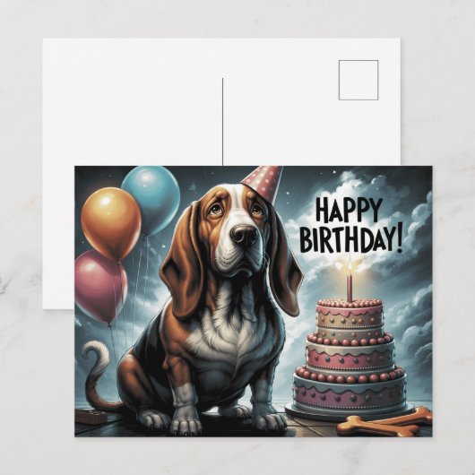 Happy Birthday 2026 Postcards Dog -2 Postkarte (Vorne/Hinten)
