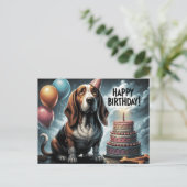 Happy Birthday 2026 Postcards Dog -2 Postkarte (Stehend Vorderseite)
