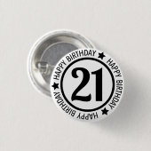 Happy Birthday 21 Button (Vorne & Hinten)