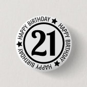 Happy Birthday 21 Button (Vorderseite)