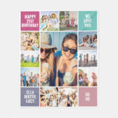 Happy Birthday 21. Foto Collage Fleecedecke (Vorderseite)