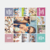 Happy Birthday 21. Foto Collage Fleecedecke (Vorderseite (Horizontal))