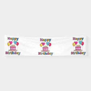 Happy Birthday 2,5x10 Vinyl Banner